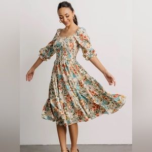 Marta Smocked Midi Dress - Summer Floral